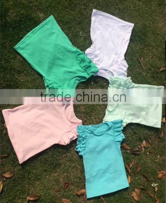 baby high low Tops Girls 3/4 Ruffle Sleeve Dress Shirt Wholesale Children Kids tunic Shirts Baby Girl Shirts With Headband