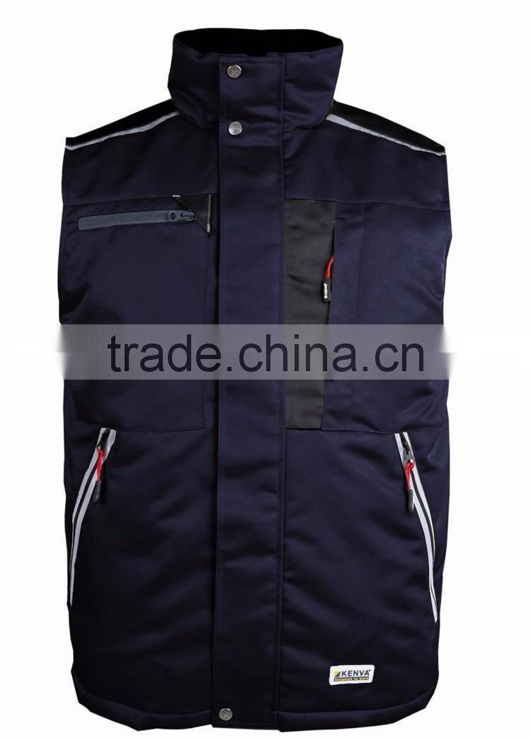 Good quality protective workwear winter bodywarmer men padded waistcoat