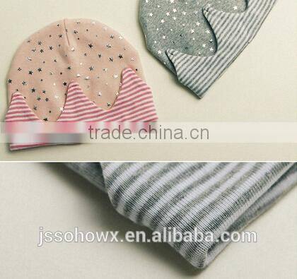 star printed fancy baby hat, soft touch 100% cotton baby hat, star baby hat