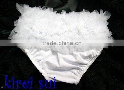 White Baby Ruffles Chiffon Bloomers Panties T7