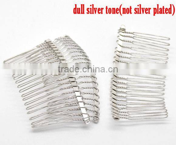 Hot Sell Professional 10PCs/pack Silver Tone Comb Shape Hair Clips