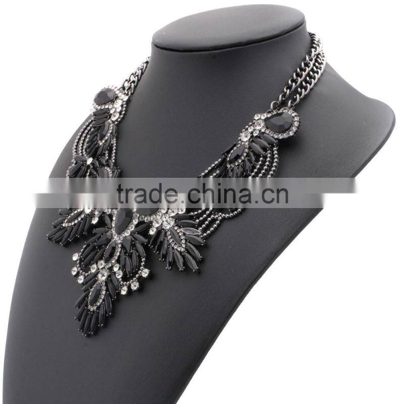 The new European and American big colorful fashion jewelry with Leaf shape and diamond