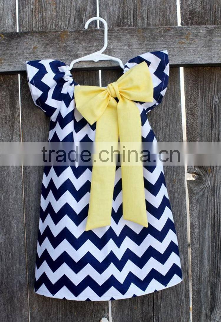 4th of july wholesale long sleeve red white chvvron stripe kids dress from yiwu conice