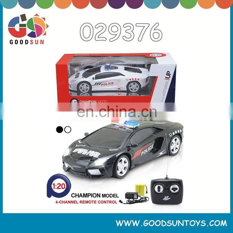 1:20 4 channel r/c police car battery operated rc car toy 4 function radio control variable speeds make mini rc car 029376