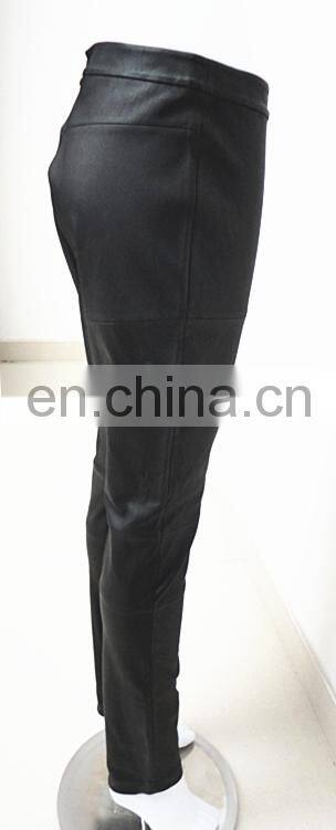 wholesale stretch women sexy black leather leggings for women stretch pants