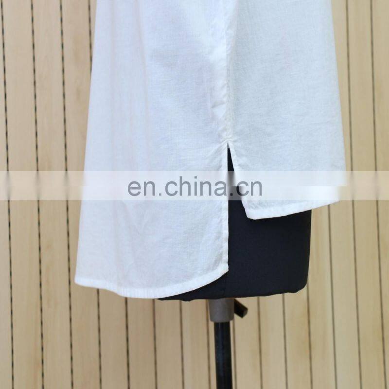 women V neck T-shirt short sleeve cotton lace decorate blouse