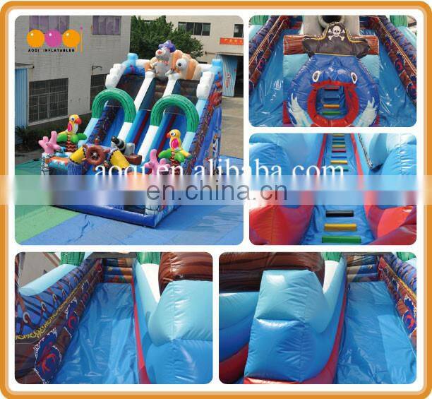 2017 newest style play ground equipment pirate inflatable slide playground toy for sale