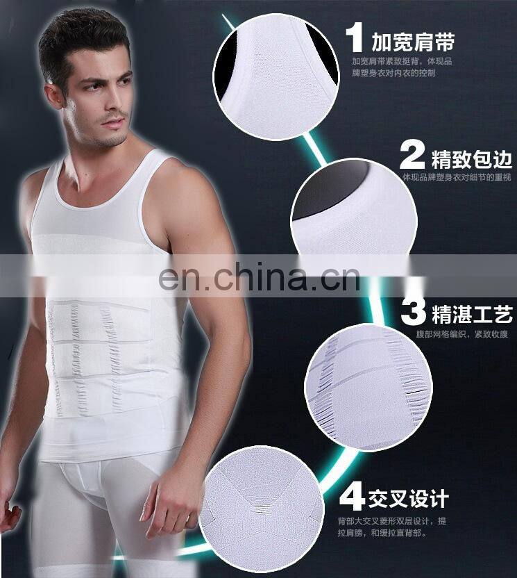 Mens Slimming Body Shaper Vest Shirt Abs Abdomen Slim#MV-01