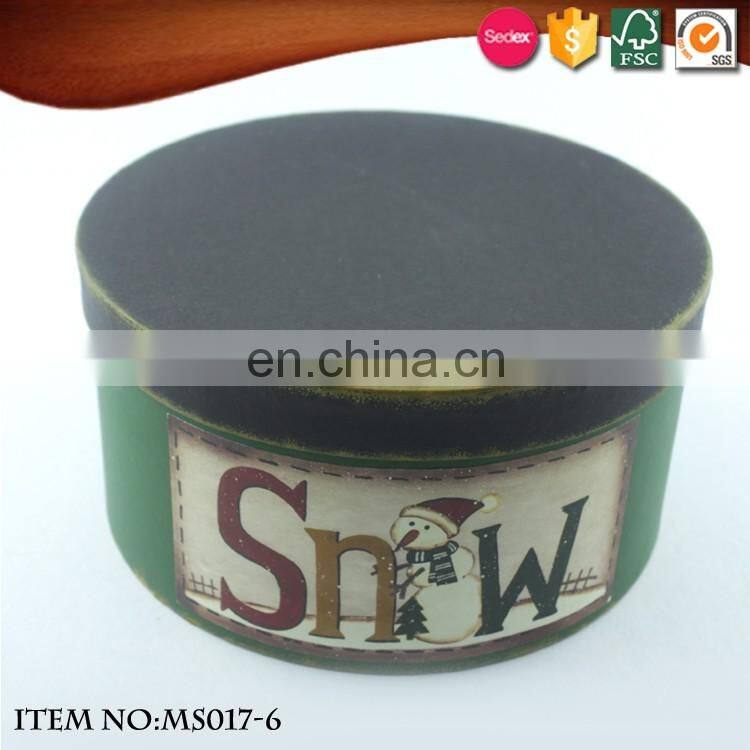 2016 winter cardboard candy round gift packaging box with lid