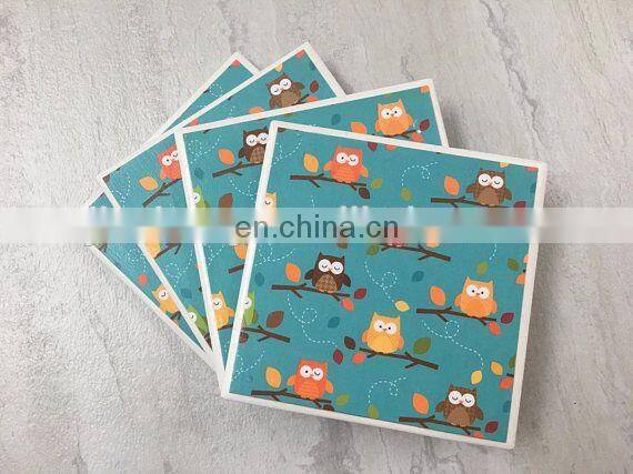 Promotional gift ceramic coffee cup pad, ceramic drink coaster set