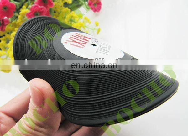 Vinyl record coaster, silicone record cup pad, Vinyl-Style cup pad