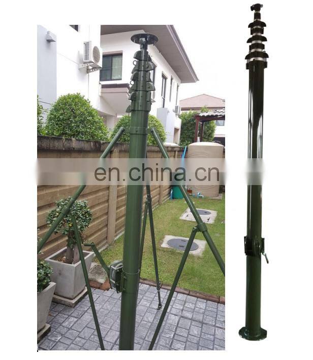 12m hand raise mast aluminium telescopic pole manual telescoping mast