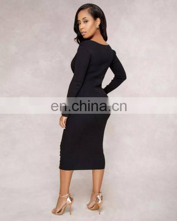 Knit spandex banded bottom dresses and plus size dress for fat lady