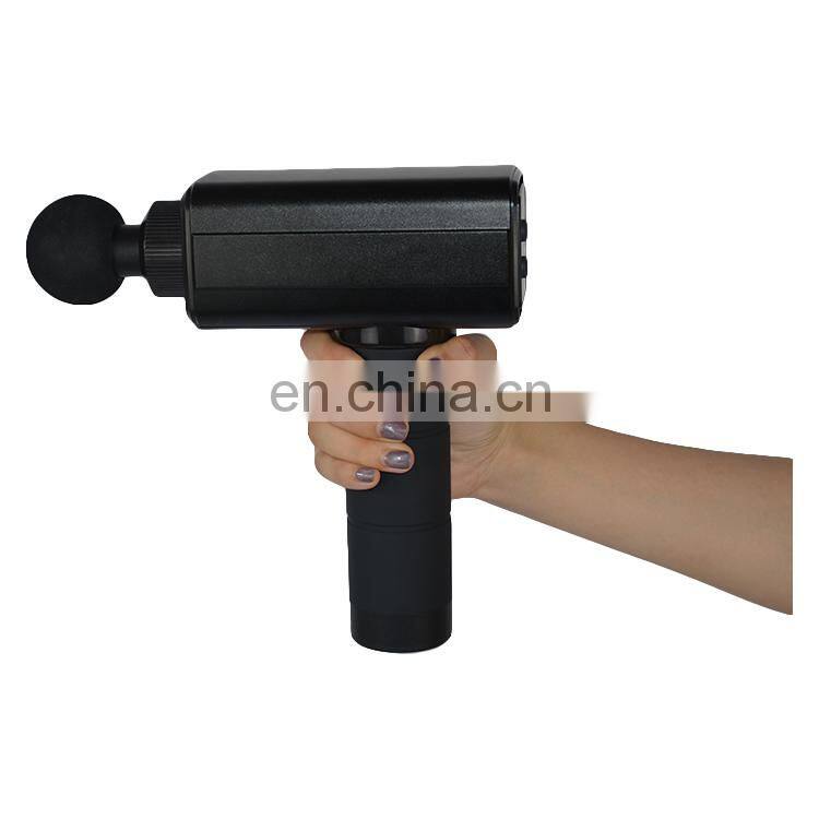 Black Hand-Held Cordless Electric Fascia Tissue Gun Body Massager