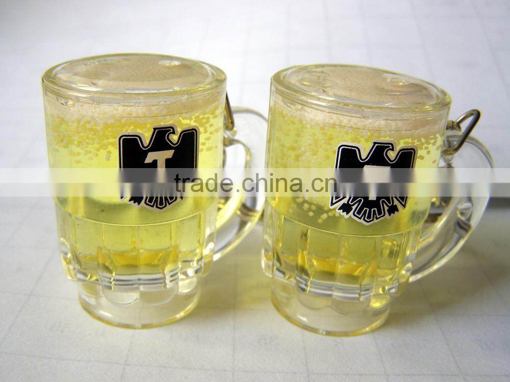 Hot Sale Custom Acrylic Beer Cup Keychain, Modern Acrylic Keychain