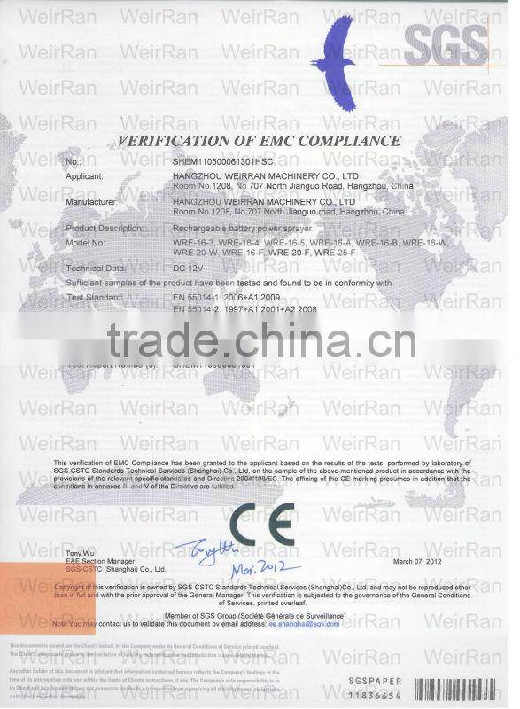 (F0805) Agriculture power sprayer with battery from factory manufacturer