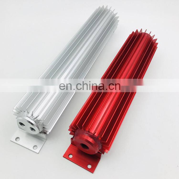 RED 12 INCH ANODIZED ALUMINUM DOUBLE PASS FINNED OIL COOLER FOR UTV/ATV Q1