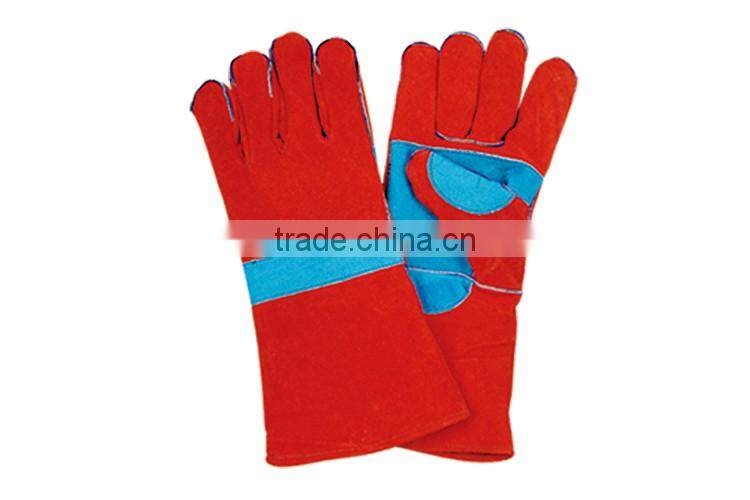 14"/16" long length importer of cow split leather working gloves manufacture LG035