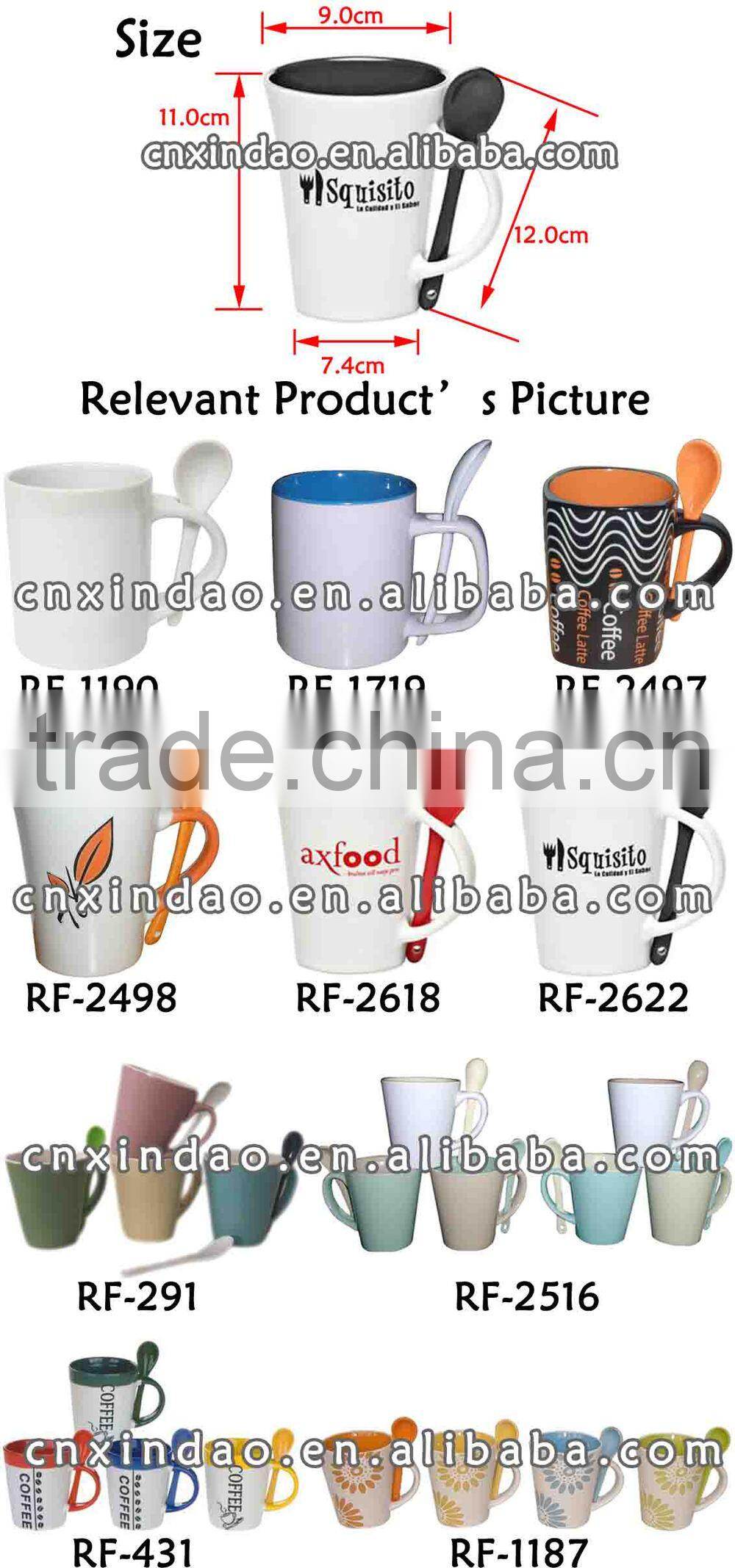 Trump Shape Popular Beautiful Modern Ceramic Coffee Mug with Spoon Wholesale
