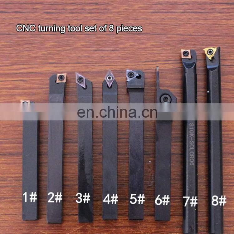 8pcs 10mm Lathe Turning Tool Set Inserts with Holders For CNC Lathe Turning