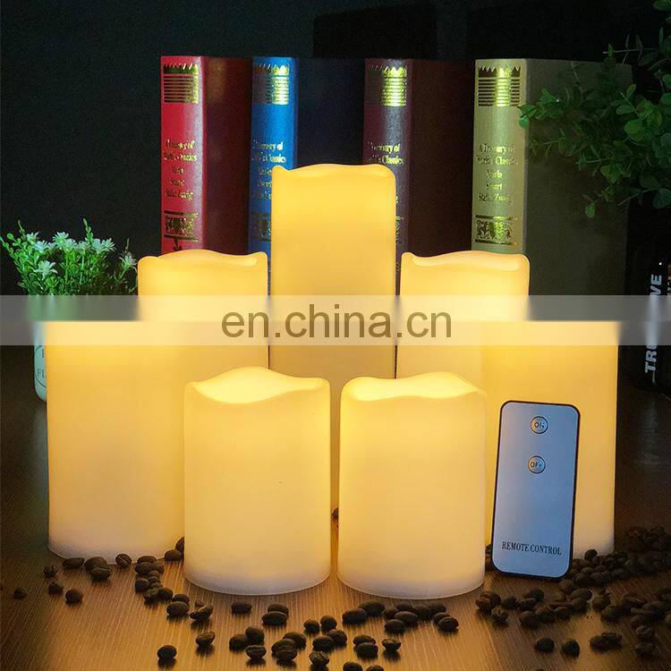 Plastic High Quality Led Candle Light Electric Candle With 2 Buttons Remote Control