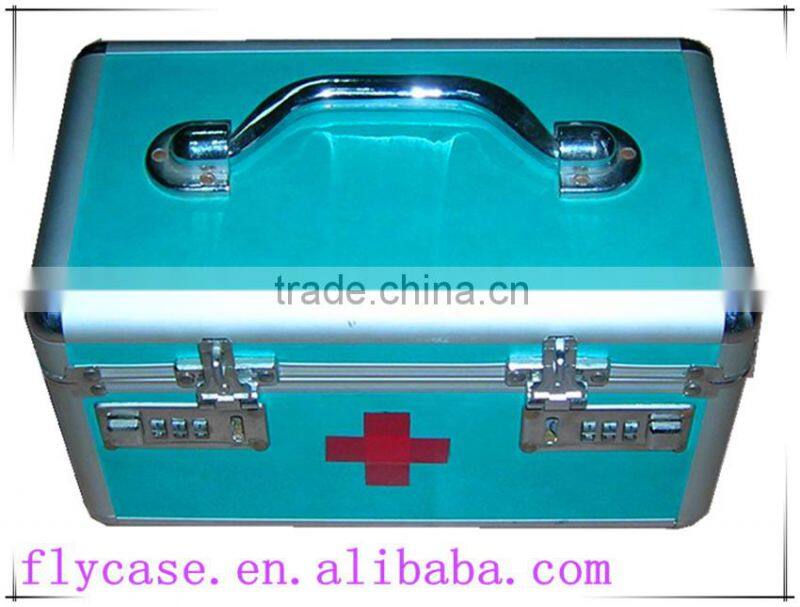 professional empty first aid box for factory,home,school(blue mini aluminum box)