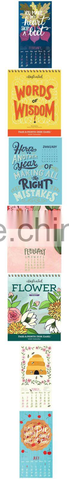 Top sales wall calendar unique desk wall calendar 2016