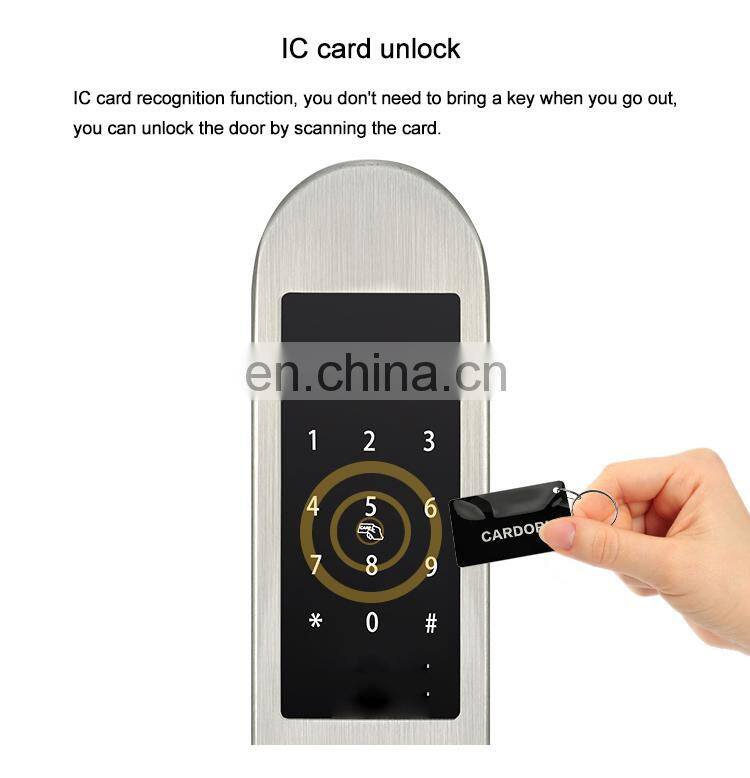 Waterproof Stainless Steel Sliding glass rfid smart Electronic door lock