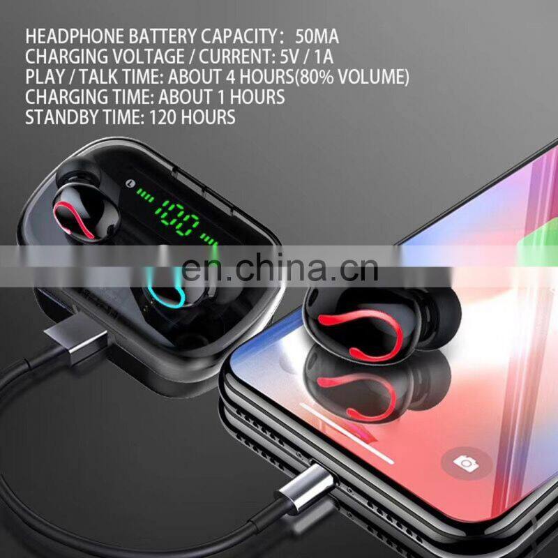 Q61 TWS ipx7 tws earphone 5.0 waterproof wireless earphone sport earbuds headset handsfree headphone