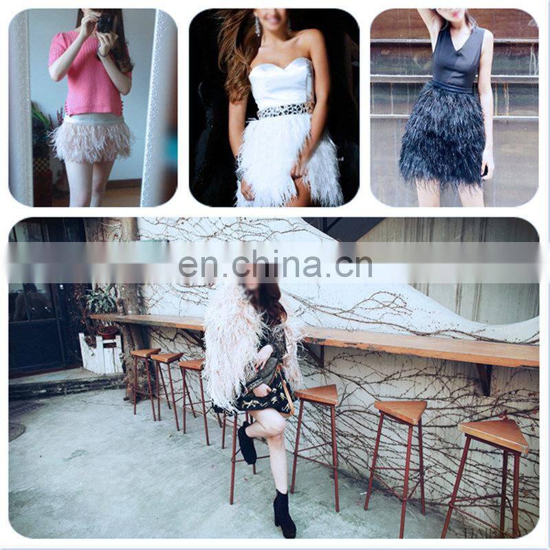 1 meter Multicolor Real Ostrich feather Trims Ribbon 8-10cm White Ostrich for Dress Clothing Decoration Sewing feathers Crafts