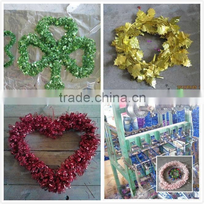 Metalized Tinsel Garland Cutting Machine with star,heart shape
