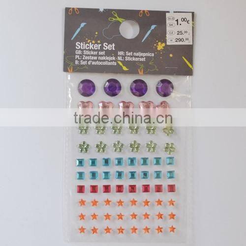 Stick On Self Adhesive Clear Gems Star Acrylic Sticker Crystal Sticker