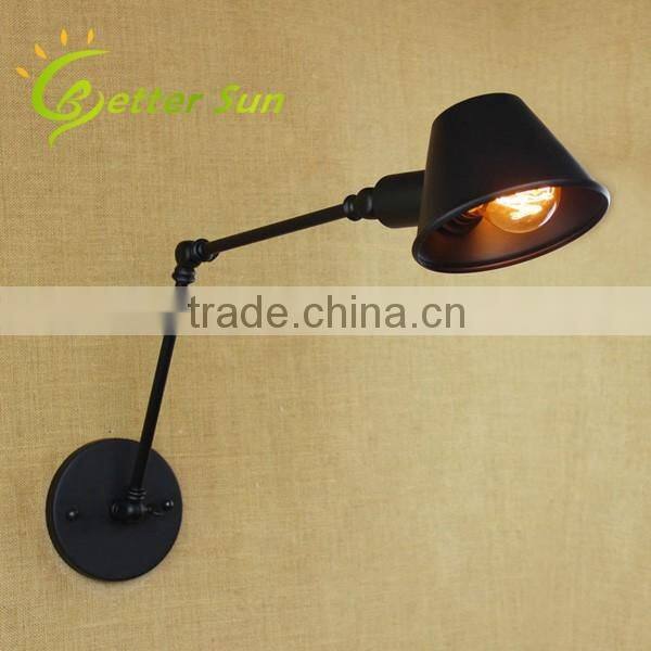 Modern Glass Shade Swing Arm wall light and wall lamp for Bedroom
