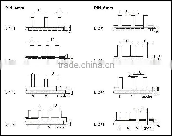 C45 type bus bar connector