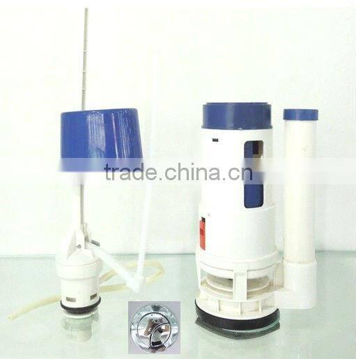 plastic toilet tank dual press connection flush valve fitting