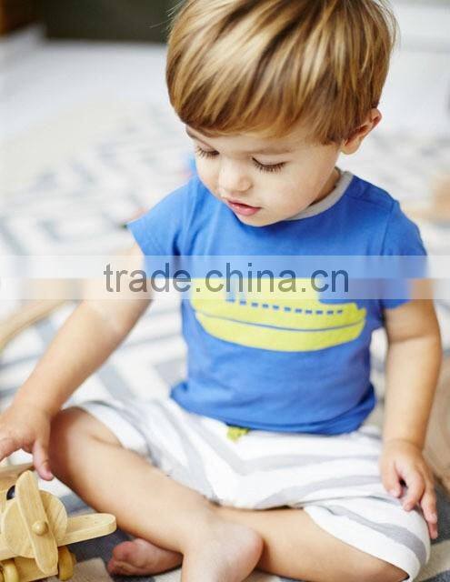 2016 Foreign Trade Baby Boy Cloth Cute Boy 12M-4Y Summer Harlen Outfits Cloth Sets Pure Cotton Shirt+Shorts Clothing Suits Sets