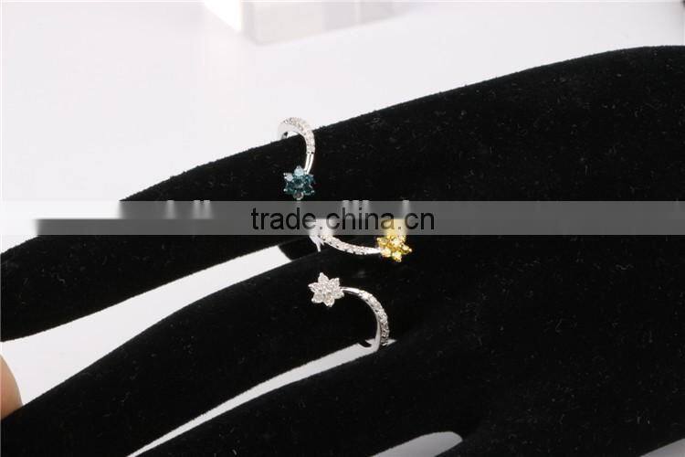 2016 new china factory direct wholesale fashion jewelry ring 925 sterling silver fashion double women ring set