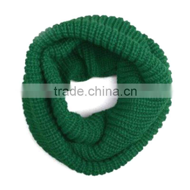 Hot Selling Fashion Women Plain Circle Loop Wool Knitted Scarf