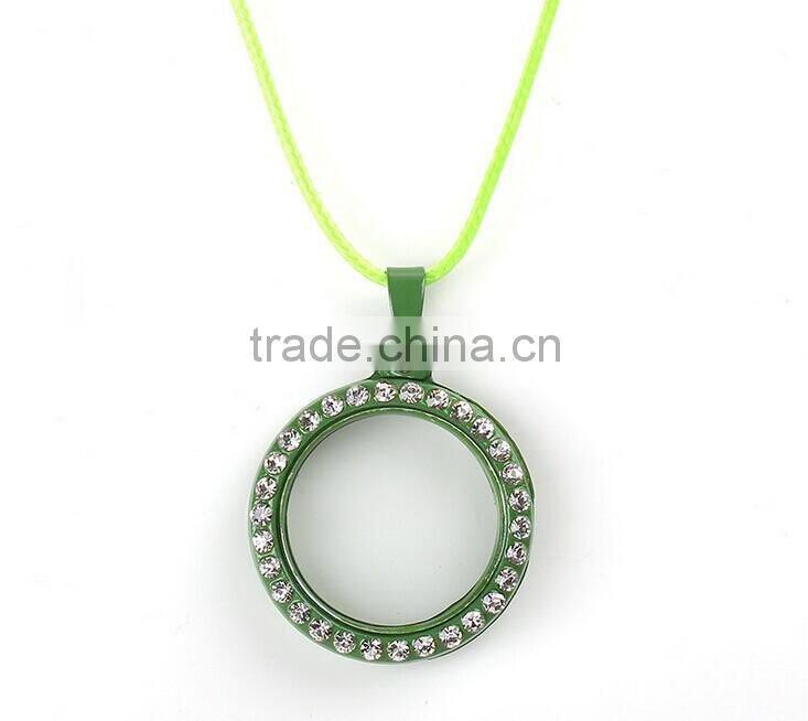 2015 wholesale alibaba express jewellery multicolor heart shaped floating lockets necklace