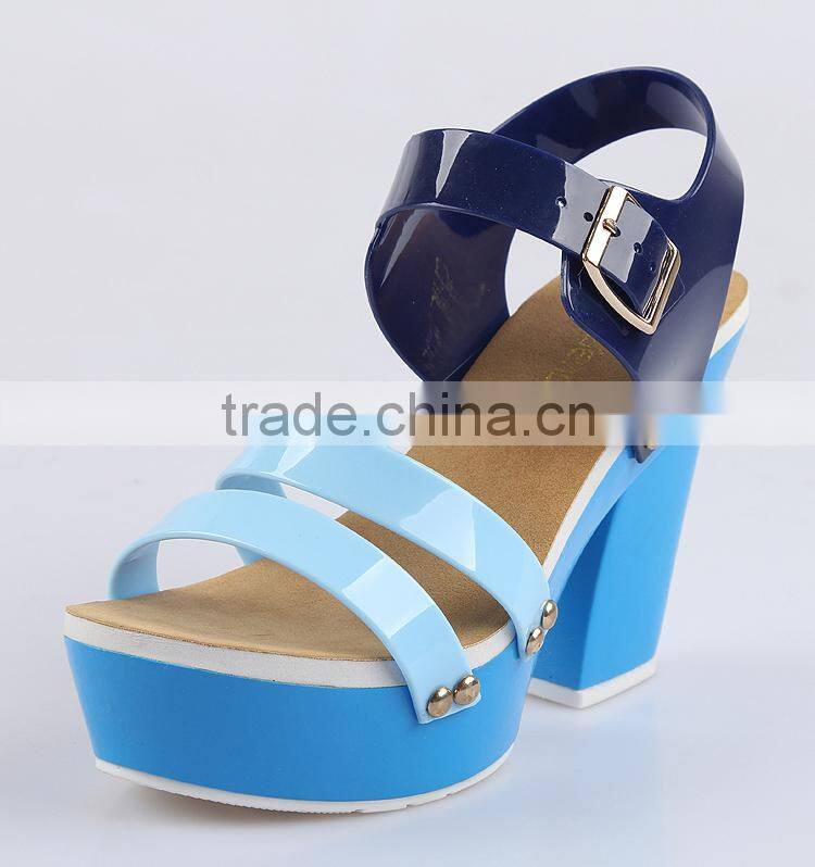 2015 transparent high heels jelly shoes brazil melissa fashion pvc lady shoes sweet party woman sandals