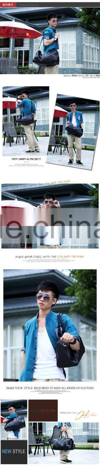 Family durable travel time leather weekend luggage travel bags