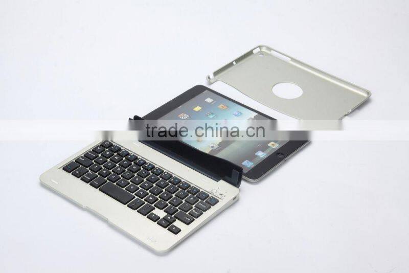Bluefinger Bluetooth 3.0keyboard case cover for iPad Mini with detacable cover,calmshell keyboard,