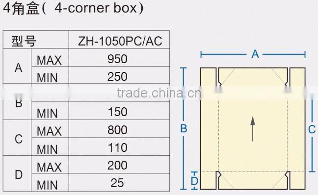 ZH-1050PC High quality paper cake box floder gluer machine