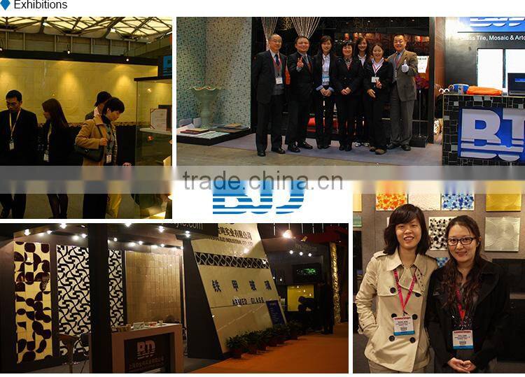 Environmental friendly Parquet Solid Color gloss glass mosaic tile