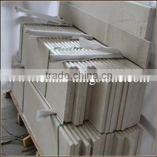 Low price high quality marble stair tile crema marfil marble stairs for hotel Designs