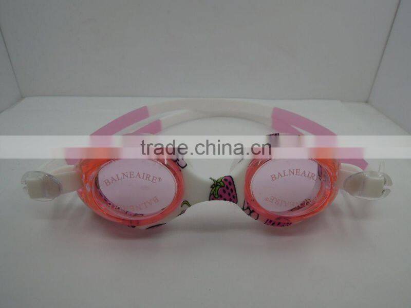 Junior swimming goggles with water transfer logo printing