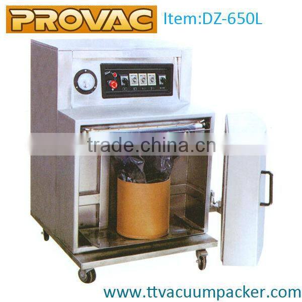 door opening vertical/large-volume raw-food materal automatic food vacuum packing machine