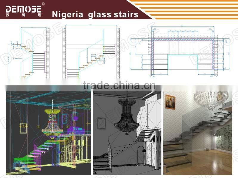 L-shaped carbon steel plate wood staircase