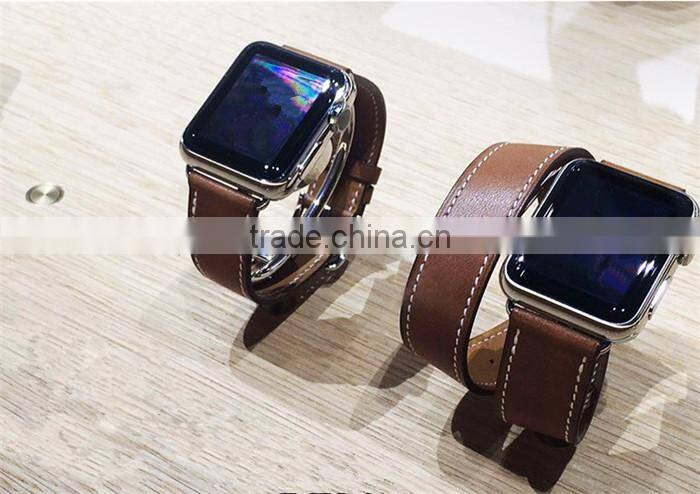 3 in 1 Double Single Tour Cuff Leather Watch Band for Apple Watch Straps