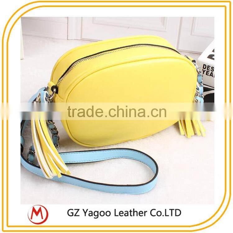 New 2016 fashion cute cartoon synthetic women leather messenger bag Occident tassels cross body bag